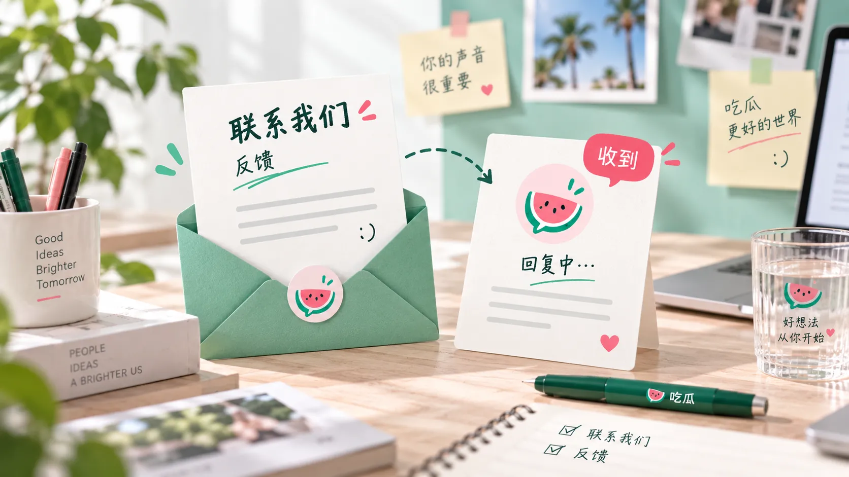 联系与内容反馈主题示意