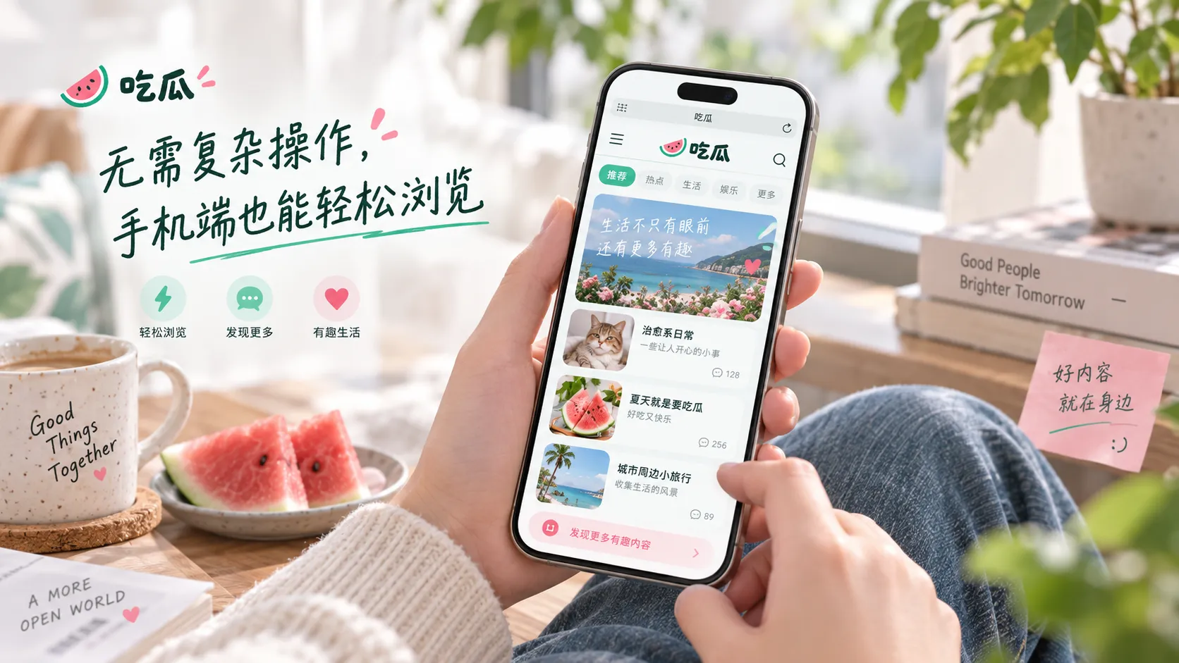 移动端内容阅读示意